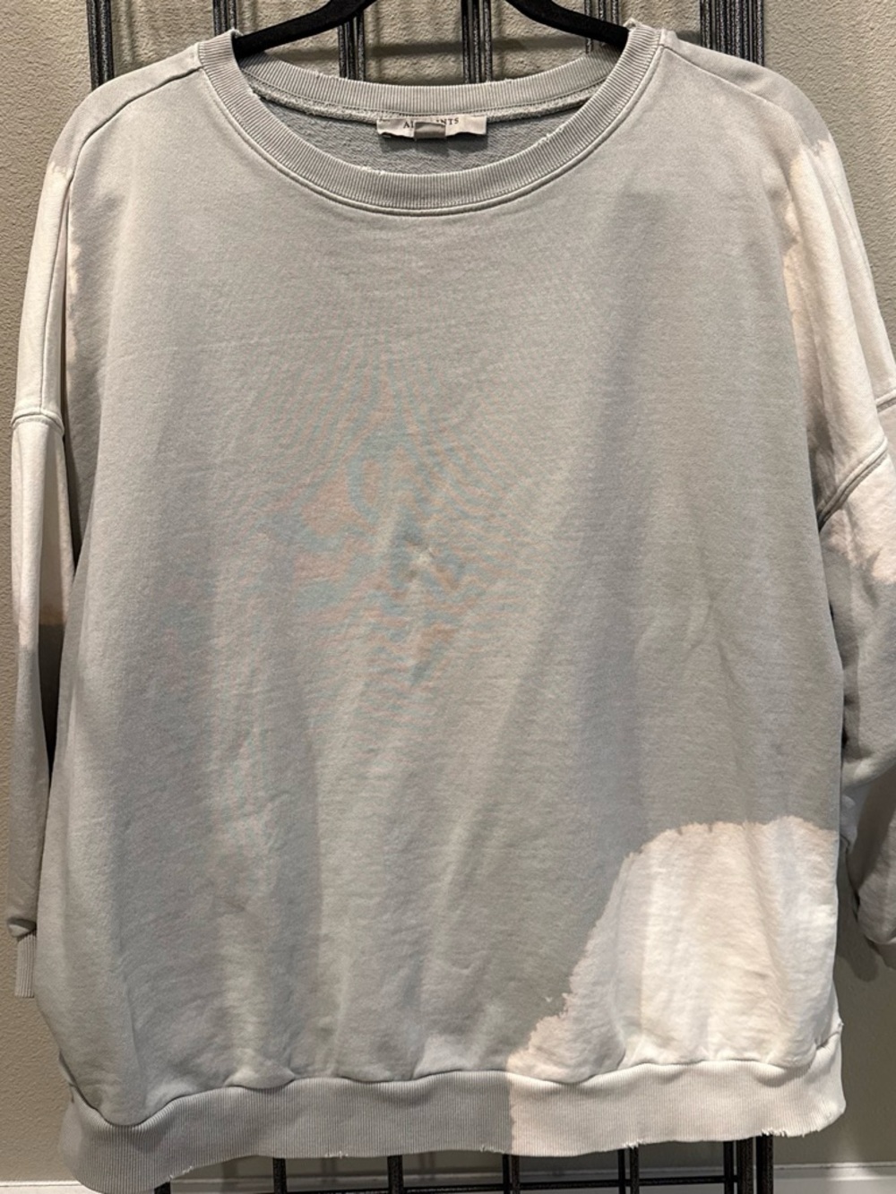 AllSaints Light Gray Crewneck Sweatshirt